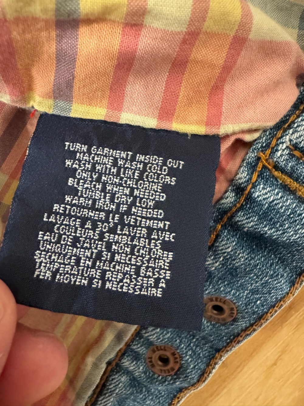 Polo Ralph Lauren Fine Denim Goods Denim Jacket with Plaid Lining Girl's Size 4 - Picture 10 of 11